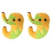 2x Giant Microbe Acid Reflux Human Biology Soft Plush Cuddle Stuffed Play Toy