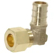 100 Pieces 1/2" Pex X 3/8" OD Compression Elbow