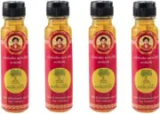4 x Aroma Refreshing Home Spa Massage Oil by Somthawin Relaxing Yellow Oil 24cc