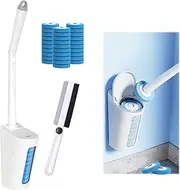 Disposable Toilet Brush Set with Crevice Cleaning Brush，Toilet Cleaner Refill Pads（30），Bathroom Cleaning Set System Starter Wand Kit with Storage Caddy for Sink Mop Pool Wash (normal, suit, 1)