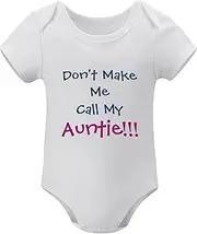 [WOOYONGING] Don't Make Me Call My Auntie Newborn Body Suits Girl Short Sleeve Unisex Clothes White Girl Onesie