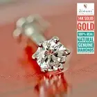 4.0mm 1/4 ct Natural i Diamond Solitaire Nose Piercing Pin Ring Stud Screw 14k
