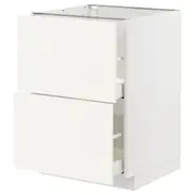 METOD / MAXIMERA base cb 2 fronts/2 high drawers, white/Vallstena white, 60x60x80 cm