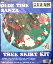 OLDE TIME SANTA 36" Felt Tree Skirt Kit, Design Works, Applique & Embroidery