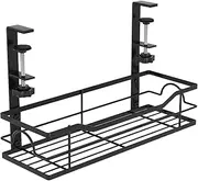 Wire Management Under Desk,Under Desk Cord Management - Extended Wire Organizer Space-Saving Cord Storage Basket for Home Desktop Computer Tablets Earphones Workplace Bathroom
