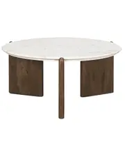 Mercana Rumer Marble & Wood Coffee Table