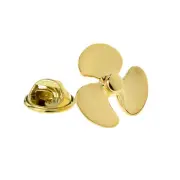 Gold Plated Ships Propeller Lapel Pin Badge X2AJTP897