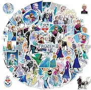 100Pcs Frozen Sticker for Girl, Cute Princess Elsa Waterproof Vinyl Stickers for Teen Kids Adult Water Bottle, Laptop, Phone, Computer, Guitar, Notebook-The Snow Queen