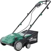 Garden Scarifier, 2-in-1 13INCH Dethatcher Scarifier,12 Amp Electric Lawn Dethatcher,Removable Collection Bag Extra Large 31.7QT