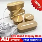 LED Wood Display Base Rectangle Crystal USB Lighted Stand for Resin Art Decors