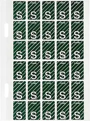 Avery S Top Tab Colour Coding Labels for Twin Tab Lateral Files, 20 x 30 mm, Dark Green with Stripe, 150 Labels (44419)