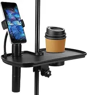Microphone Stand Tray, Live Streaming Shelf Accessory, Vibration-Proof Clamping Tray for Desk, Studio, Audio Setup, Concerts, Stage Performances, Content Creators