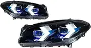 1 Pair Car Headlights Compatible For F10 F18 LED Headlight 2010-2017 Headlights 5 Series DRL Turn Signal High Beam Modificati Projector(10-13 Xenon)