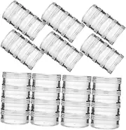 HOUDERCO 4-layer Travel Storage Boxes for Creams Lotion Leakproof Flip Cap Small Jars Portable Hand Containers for Travel 16pcs Set