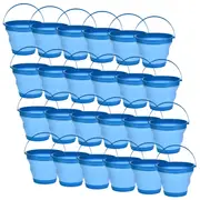24x 7L Foldable Collapsible Silicone Bucket for Hiking/Camping/Fishing Bulk Blue