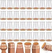 Oxinome Chair Rubber Feet, Oxinome Chair Leg Floor Protectors - Integrated Thickened Felt Base, Reduce Noise on Wood & Tile Floor, Comprehensive Protection, for Furniture (32 Pcs-S)