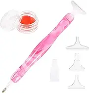 RovyFota Diamond Painting Pen, Handmade Resin Diamond Painting Pens with Glue Clay and Various Tips, More Comfortable and Faster, 5D Diamond Painting Tools for Diamond Paintings Hobby (Pink)