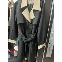 在飛比找蝦皮購物優惠-全新大衣外套(中大尺碼)黑色配卡其 長版L-3XL都能穿 材