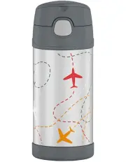 [Thermos] FUNtainer Flight Path Vacuum Insulated Drink Bottle 355ml in Grey