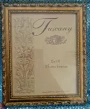 CRYSTAL ART GALLERY TUSCANY GOLD WOOD ORNATE PICTURE FRAME 8X10 - NIB