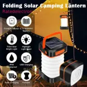 Solar Rechargeable LED Power Tent Light Camping Collapsible Torch Lantern Lamp