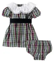 [La Coqueta] La Coqueta Baby Alicia cotton dress and bloomers set M 36 blue