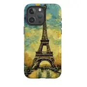 For iPhone 15 Pro Max Tough Case Compatible with MagSafe Eiffel Tower Painting