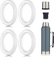 4pcs Replacement Gaskets for Stanley Cup, Silicone Seal Ring for Thermos Lid Compatible with Stanley Classic 20 oz 1.0 QT 1.5 QT 2 QT 2.5 QT Vacuum Bottle Stopper Transparent (White)