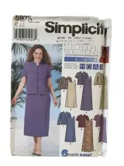 Simplicity Sewing Pattern 5975 Pullover Dress Jacket Misses Plus 18W-24W