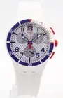 Swiss Swatch Originals Speed Up Light Gray Silicone Chrono Watch 42mm SUSM401