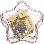 YouTang(TM) Star-Shaped Creative Transparent Acrylic 18-Note Wind-up Musical Box,Musical Toys,Tune:Edelweiss,Pink