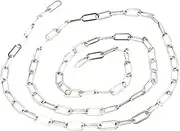 [KALLORY] Stainless Steel Cross Chain Long o Word Chain Mens Necklace Chain Thin Gold Chain Key Chain Car Door Gate Pendant Cable Combination Lock Necklace Extender Silver