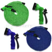 Latex 25 50 75 100 FT Expanding Flexible Garden Water Hose with Spray Nozzle