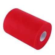 100Yards 15cm Wedding Decoration Tulle Roll Spool Knit Fabric For Sewing(Red)