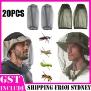 20Pcs Mosquito Fly Head Net Mesh Hat Bee Insect Bug Protector Outdoor Fishing AU