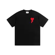 Ami Kms Love Short-Sleeved Summer Cotton T-Shirt Casual Loose Men And Women Same Fashion Brand Half-Sleeved 1833 M