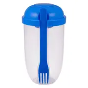 Fresh Salad Container Serving Cup with Dressing Container Fork Portable Plastic Food Storage Bottle for Picnic Lunch