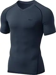 [TSLA] Men's Cool Dry Short Sleeve Compression Shirts, Athletic Workout Shirt, Active Sports Base Layer T-Shirts