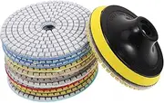 ETHZZLE 1 Set Diamond Polishing Pads for Stone Marble User Friendly Grinding Discs Lightweight Easy to Install for Restoring Gloss Finish Tiles and Surfaces