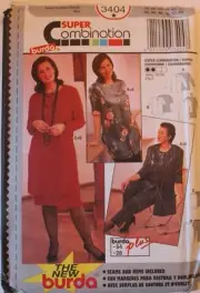 UNCUT Burda 3404 Misses Plus Size Super Combination Dress / Shirt Sz 18-28