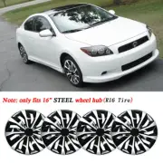 For 2005-10 16x6.5 Scion tC 16" Steel Wheel Rim 4PCS ABS Hub Caps Hubcaps Cover