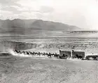 ANTIQUE REPRODUCTION PHOTOGRAPH PRINT 20 MULE TEAM CARRYING BORAX SHIPMENT