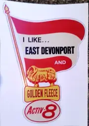 "I LIKE EAST DEVONPORT" GOLDEN FLEECE Petrol Sticker / Decal RETRO 60's