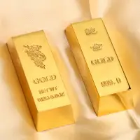 在飛比找樂天市場購物網優惠-合金仿真金條金磚中國黃金鍍金色合金金條樣品假金條道具