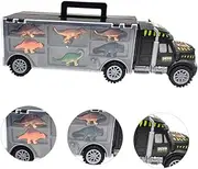 Dinosaur Transport Car Set with Realistic Dinosaur Carrier Truck for Portable Dino Trailer for Playtime at Home Outdoors Present for Boys