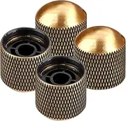 NULYLU 4pcs Metal Guitar Volume Knobs Durable Bass Dome Control Caps for Electric Guitar Easy Install Audio Knob Replacement Parts