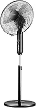 Adjustable Pedestal Fan Automatic Oscillation Standing Pedestal Fan 3 Speed Settings Remote Built-in with Space-Saving Design