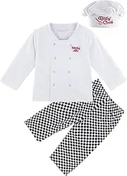 Mombebe Baby Boys' 3 Pieces Chef Clothing Sets with Hat