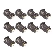 10 Pcs Horizontal Coin Button Battery Holder Brown Container Case