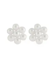 Splendid Pearls 14K 3-4mm Freshwater Pearl Flower Studs